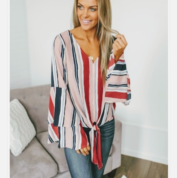 Magnolia Boutique Tops - Magnolia Boutique Front Tie Blouse